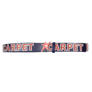 Varsity Rhinestone Leather Belt - Blue