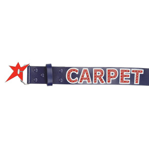 Varsity Rhinestone Leather Belt - Blue