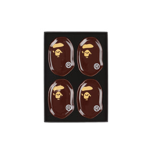 Ape Head Condiment Plate Set - Brown