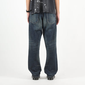 Washed Denim DP Basic Pants - Indigo