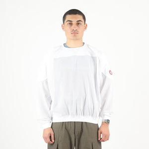 Mesh Track Crewneck - White