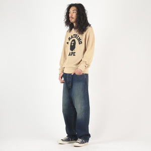 College Waffle Crewneck - Beige