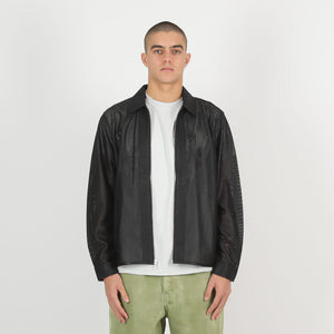 ZIP SHIRT PERFORATED LEATHER