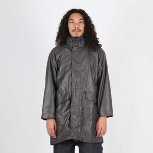 Fleece Lined Zip Coat - Charcoal