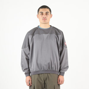 Mesh Track Crewneck - Grey