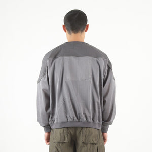 Mesh Track Crewneck - Grey