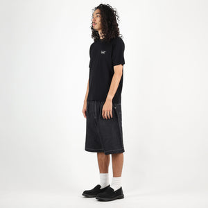 Cotton Nylon Twill Shorts - Navy/White