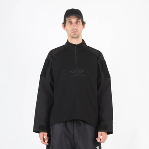 Tapered Half Zip - Black