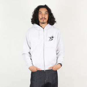 B Logo Zip Hoodie - Ash
