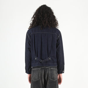 Washed LW Denim Zip Jacket - Indigo