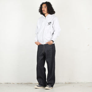 B Logo Zip Hoodie - Ash