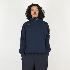 Neck Snap DBL Knit Hoody - Navy