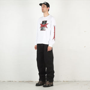 BB LS Black Metal T-Shirt - Pure White