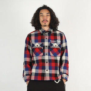 Wool Check Shirt Jacket - Red