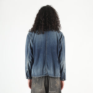 Washed LW Denim Coverall Jacket - Indigo
