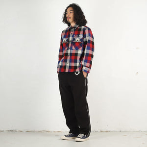Wool Check Shirt Jacket - Red
