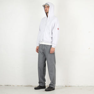 Solid Loose Zip Hoody - Grey