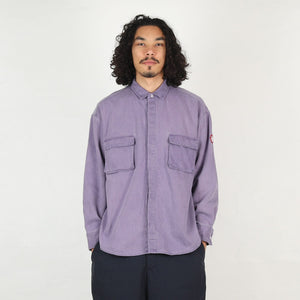 Overdye Cotton Twill Big Shirt - Purple