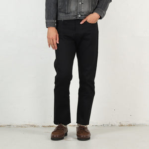 Black Denim Slim Straight Pants - Black