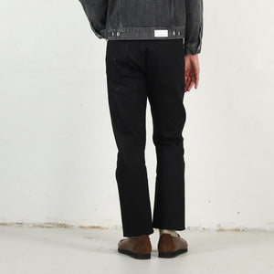 Black Denim Slim Straight Pants - Black