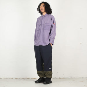 Overdye Cotton Twill Big Shirt - Purple