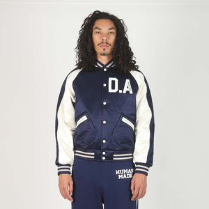 Satin Stadium Jacket - Navy