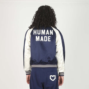 Satin Stadium Jacket - Navy