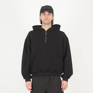 1/3 Zip Hoodie - Black