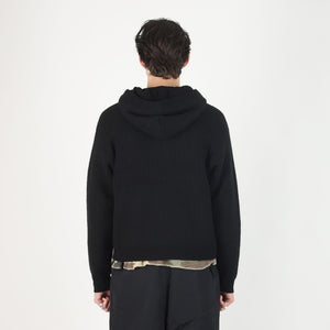 WAFFLE CASHMERE ZIP HOOD