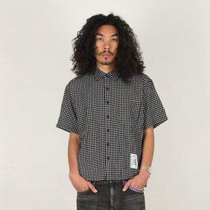 BW SS Check Shirt - Black