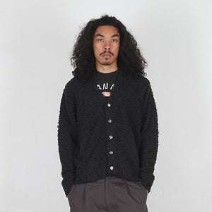 Textured Cardigan - Navy Brown
