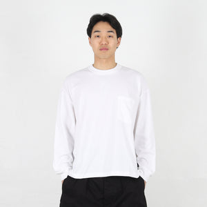 Cotton Jersey Brushed L/S T-Shirt - White