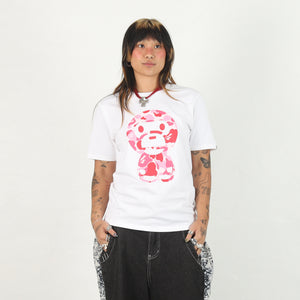 W' ABC Camo Big Baby Milo T-Shirt - White/Pink