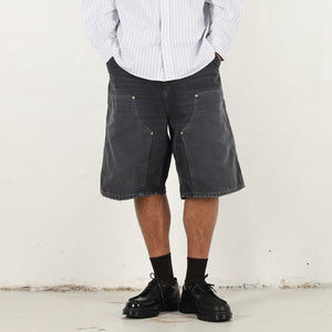 OG Double Knee Short-Black destroy wash