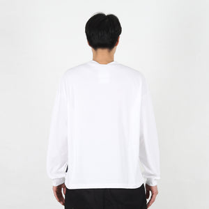 Cotton Jersey Brushed L/S T-Shirt - White