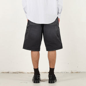 OG Double Knee Short-Black destroy wash