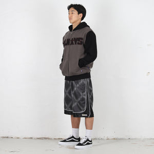 Cross Plaid Shorts - Grey/Black