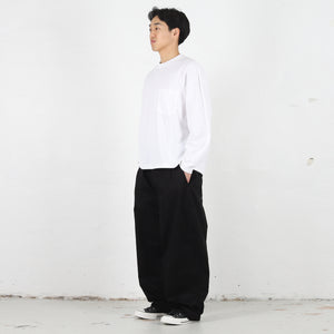 Cotton Jersey Brushed L/S T-Shirt - White