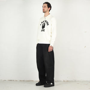 College Half Zip Relaxed Sweatshirt - Ivory