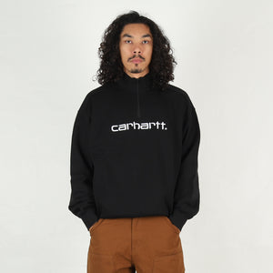 Script Half Zip Sweatshirt - Black/White