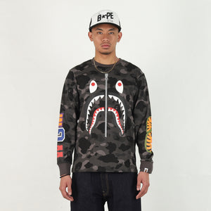 Color Camo Shark LS T-Shirt - Black