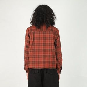 Plaid Denim Button-Up - Light Brown