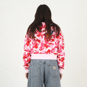 W' ABC Camo Glitter Shark Cropped Zip - Pink
