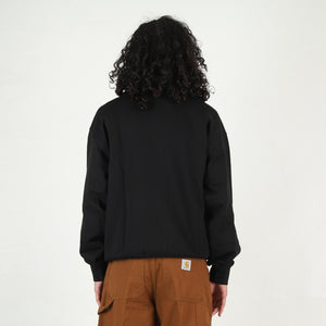 Script Half Zip Sweatshirt - Black/White