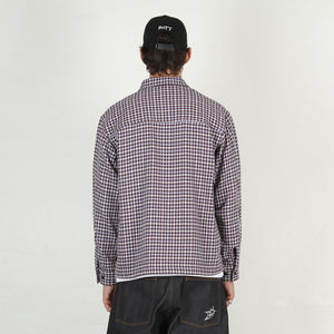 Zip-Up Flannel Shirt - Slate Blue