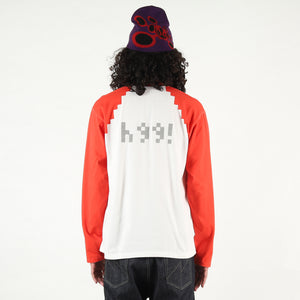 Pixel Raglan L/S - Red/White