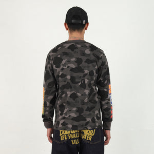 Color Camo Shark LS T-Shirt - Black