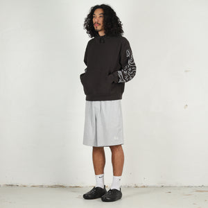 Motif Print Hood - Black