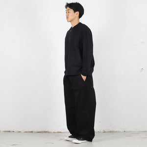 Cotton Jersey Brushed L/S T-Shirt - Black