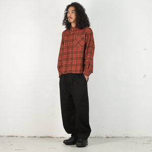Plaid Denim Button-Up - Light Brown
